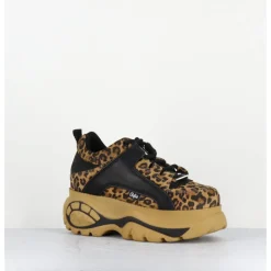 New BUFFALO LONDON Sneakers cuir imprimé léopard à plateforme Buffalo Original - 1339 LEO BEIGE LEOPARD