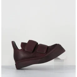 New LOFINA Sneakers double scratch en cuir x usé -4181 GAS MELANZANA BORDEAU