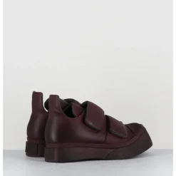 New LOFINA Sneakers double scratch en cuir x usé -4181 GAS MELANZANA BORDEAU