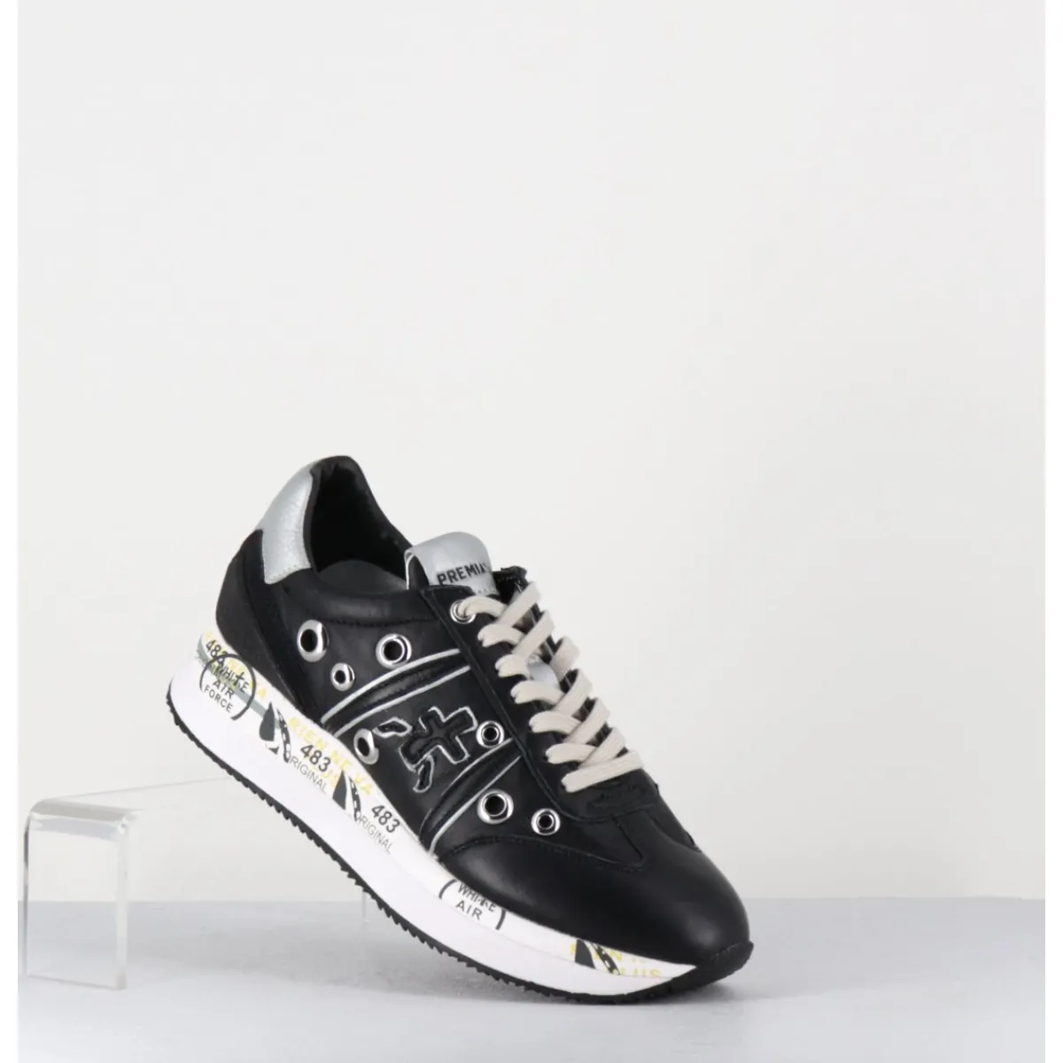 Online PREMIATA Sneakers double semelle cuir & rivets - CONNY 6553 NOIR