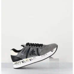 Discount PREMIATA Sneakers double semelle en daim & toile gris - CONNY 1493 ANTHRACITE