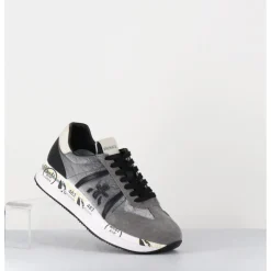 Discount PREMIATA Sneakers double semelle en daim & toile gris - CONNY 1493 ANTHRACITE
