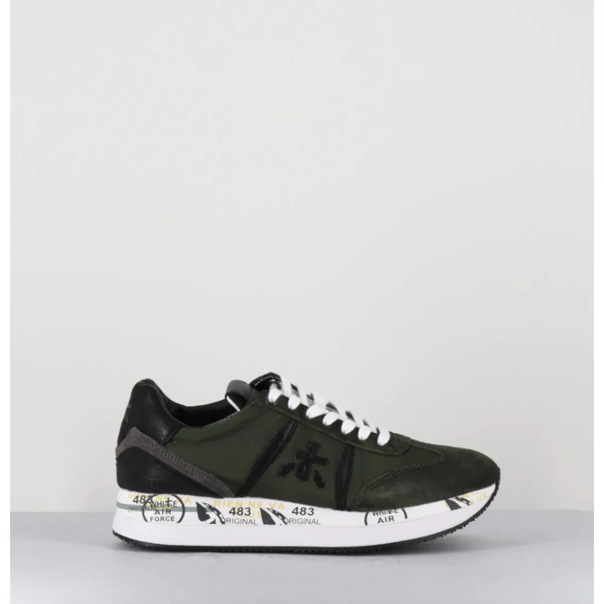 Discount PREMIATA Sneakers double semelle toile khaki - CONNY 6495