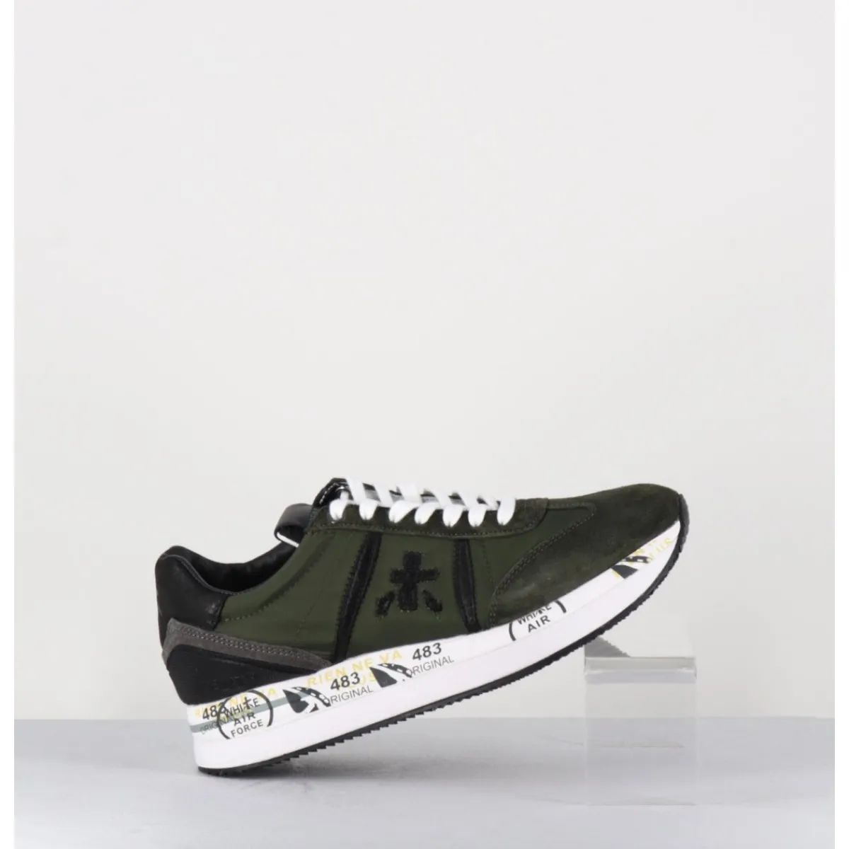 Discount PREMIATA Sneakers double semelle toile khaki - CONNY 6495