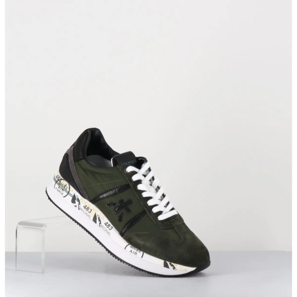 Discount PREMIATA Sneakers double semelle toile khaki - CONNY 6495