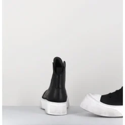 Best LOFINA Sneakers en cuir huilé & semelle blanc déstructurée - 3543 GAS NERO NOIR