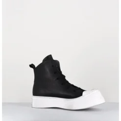 Best LOFINA Sneakers en cuir huilé & semelle blanc déstructurée - 3543 GAS NERO NOIR