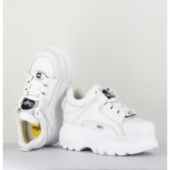 Hot BUFFALO LONDON Sneakers en cuir lisse à plateforme Buffalo Original - 1339 WHITE BLANC