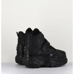 Clearance BUFFALO LONDON Sneakers hautes à plateforme Buffalo Original cuir - 1348 NOIR