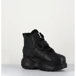 Clearance BUFFALO LONDON Sneakers hautes à plateforme Buffalo Original cuir - 1348 NOIR