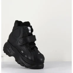 Clearance BUFFALO LONDON Sneakers hautes à plateforme Buffalo Original cuir - 1348 NOIR