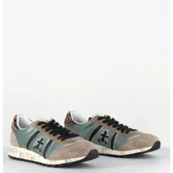 Best PREMIATA Sneakers légères daim taupe toile e détail leopard - LUCYD 7019 VERT