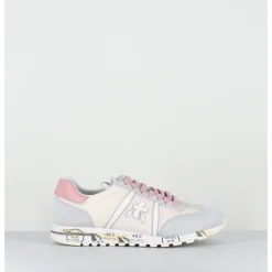 Clearance PREMIATA Sneakers légères en toile beige & daim gris - LUCYD 6670 BLANC
