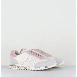 Clearance PREMIATA Sneakers légères en toile beige & daim gris - LUCYD 6670 BLANC