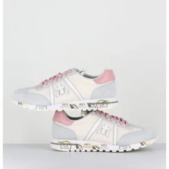 Clearance PREMIATA Sneakers légères en toile beige & daim gris - LUCYD 6670 BLANC