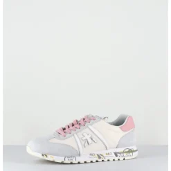 Clearance PREMIATA Sneakers légères en toile beige & daim gris - LUCYD 6670 BLANC