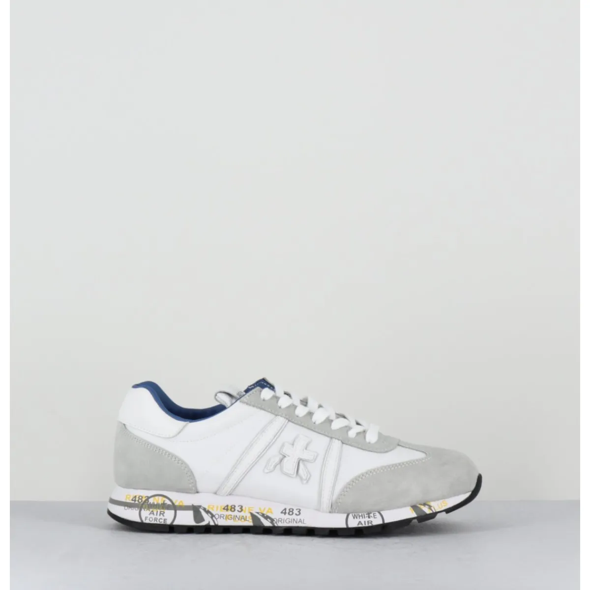 New PREMIATA Sneakers légères toile he & daim gris - LUCYD24 206E BLANC