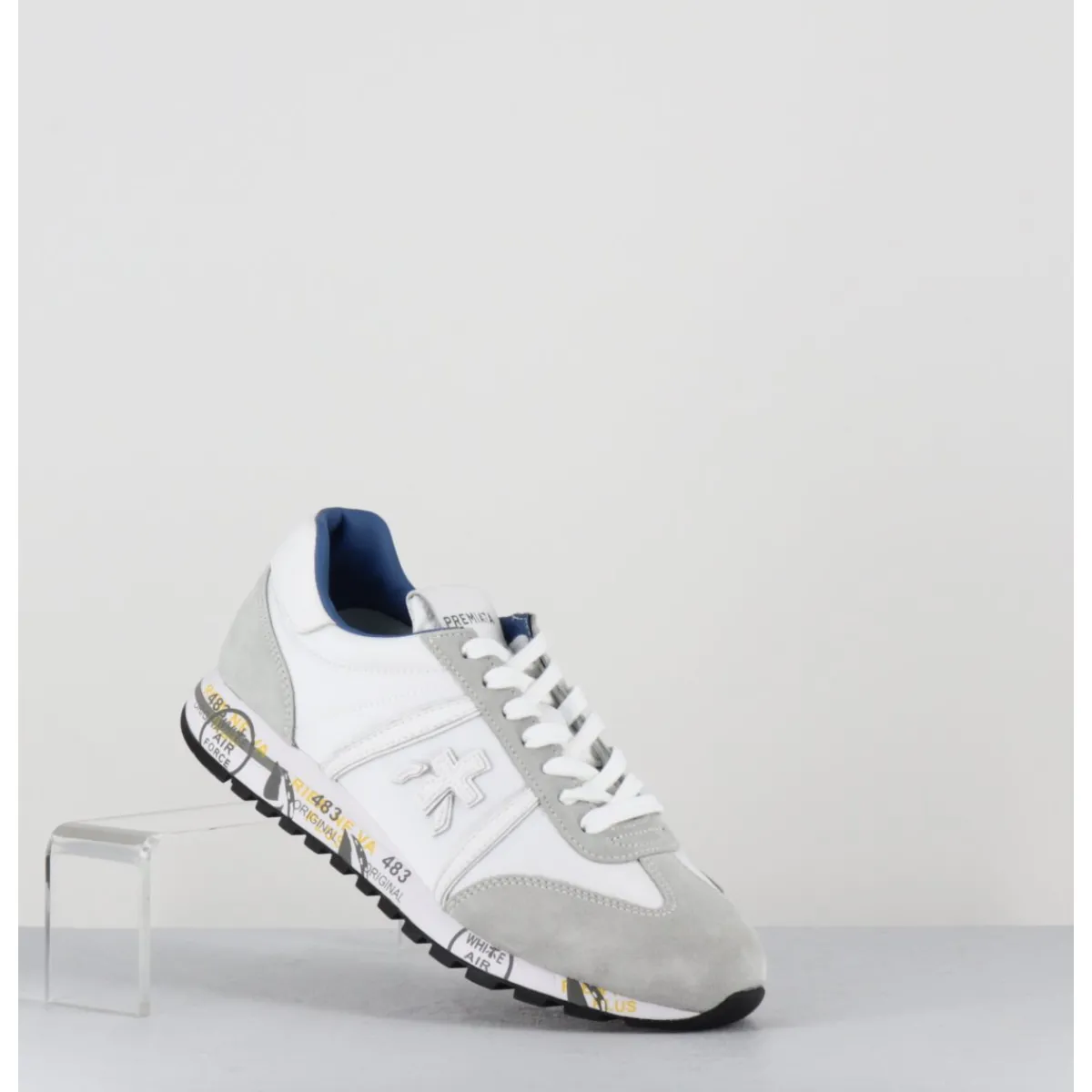 New PREMIATA Sneakers légères toile he & daim gris - LUCYD24 206E BLANC
