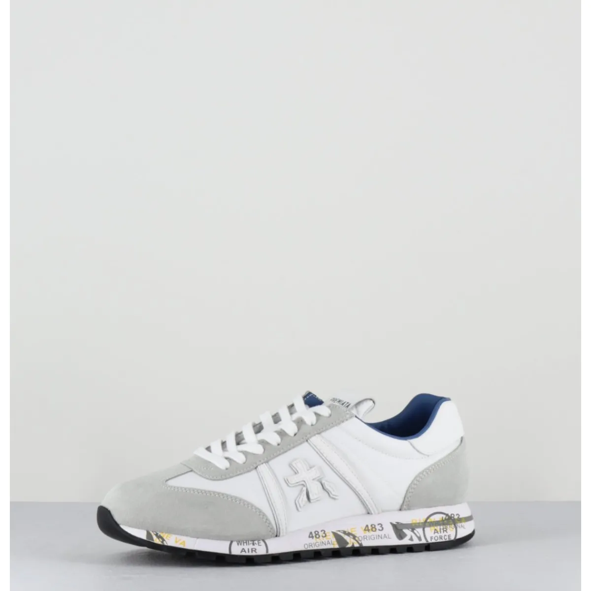 New PREMIATA Sneakers légères toile he & daim gris - LUCYD24 206E BLANC