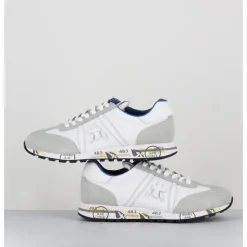 New PREMIATA Sneakers légères toile he & daim gris - LUCYD24 206E BLANC