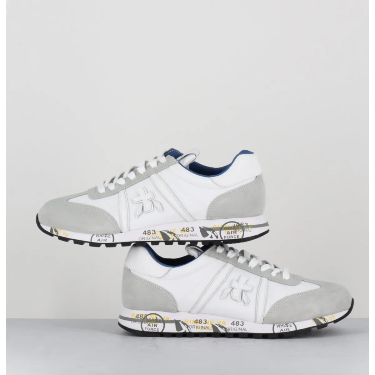 New PREMIATA Sneakers légères toile he & daim gris - LUCYD24 206E BLANC
