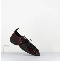 Discount MIISTA Sneakers longs lacets naplak surpiqûres noires - PRUDENCE BROWN LACE MARRON