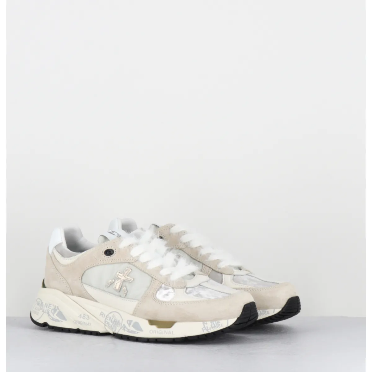 Online PREMIATA Sneakers 90s daim et toile gris blanc - MASED 7005 BEIGE