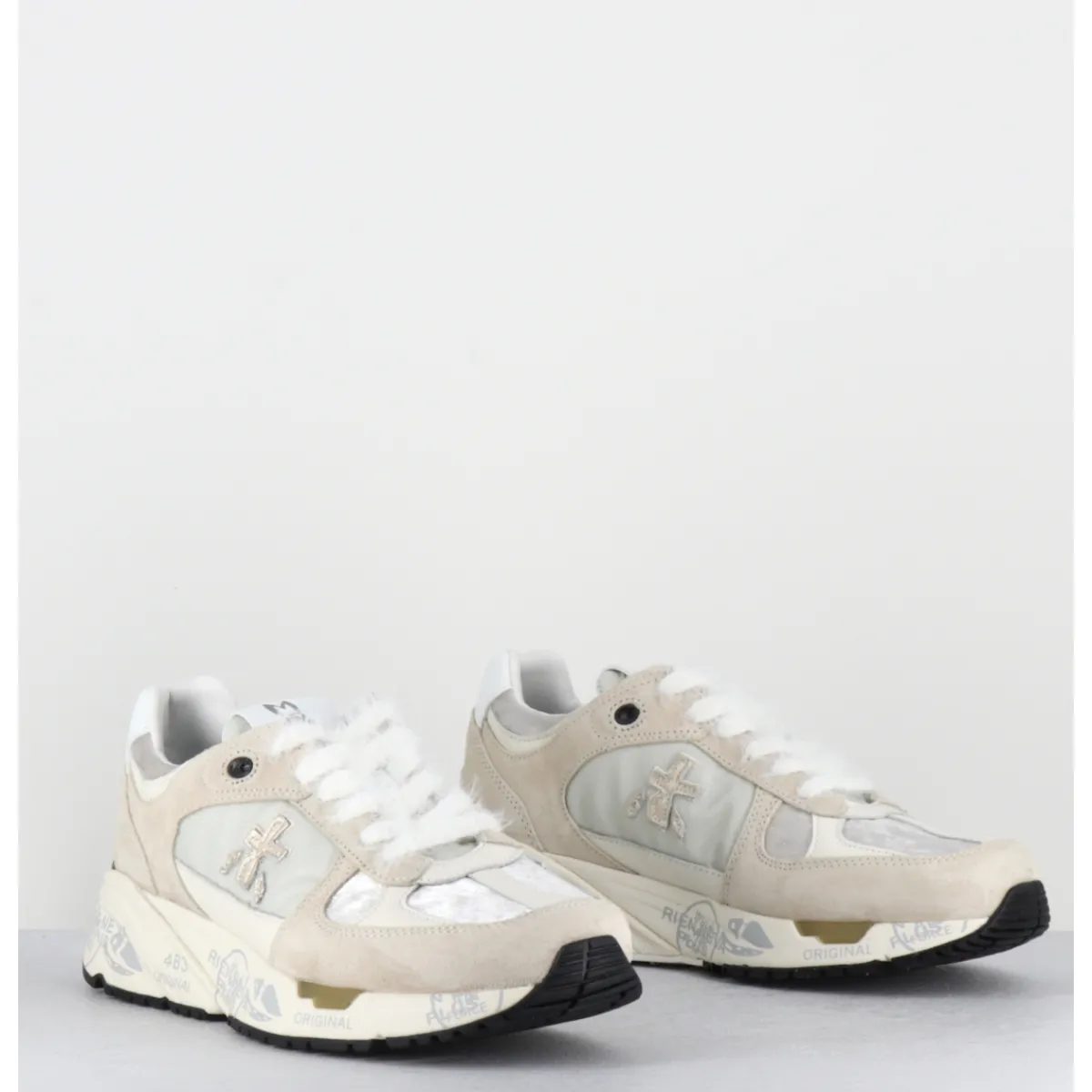 Online PREMIATA Sneakers 90s daim et toile gris blanc - MASED 7005 BEIGE