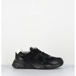 Sale PREMIATA Sneakers 90s en cuir irisé & toile semelle épaisse - MASED 7066 NOIR