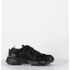 Sale PREMIATA Sneakers 90s en cuir irisé & toile semelle épaisse - MASED 7066 NOIR