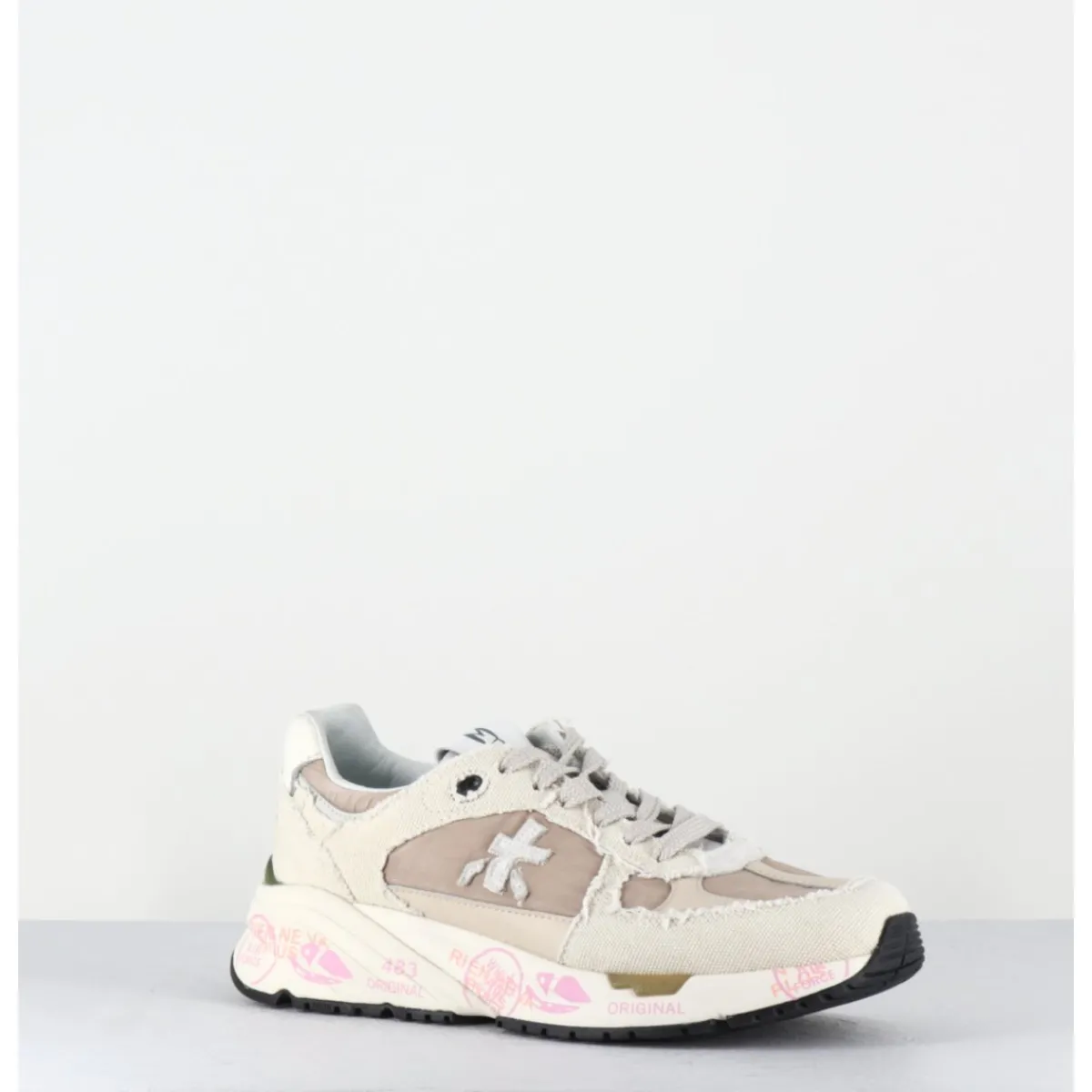 New PREMIATA Sneakers 90s en toile usée - MASED 6681 BEIGE