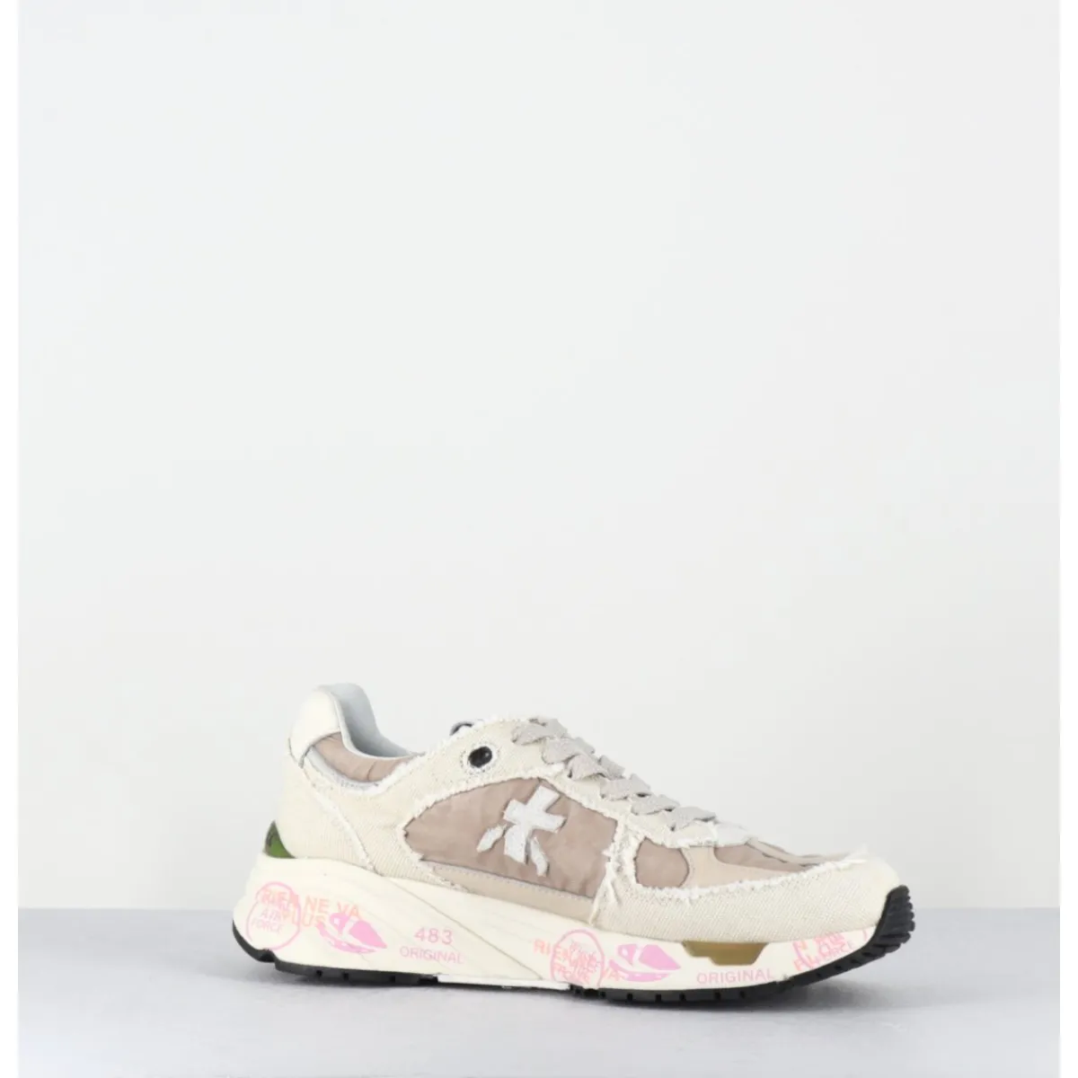 New PREMIATA Sneakers 90s en toile usée - MASED 6681 BEIGE