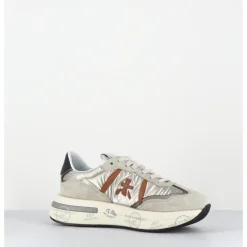 Best PREMIATA Sneakers ultra légère cuir & toile beige - CASSIE 6470 GRIS