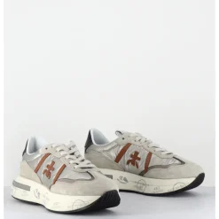 Best PREMIATA Sneakers ultra légère cuir & toile beige - CASSIE 6470 GRIS