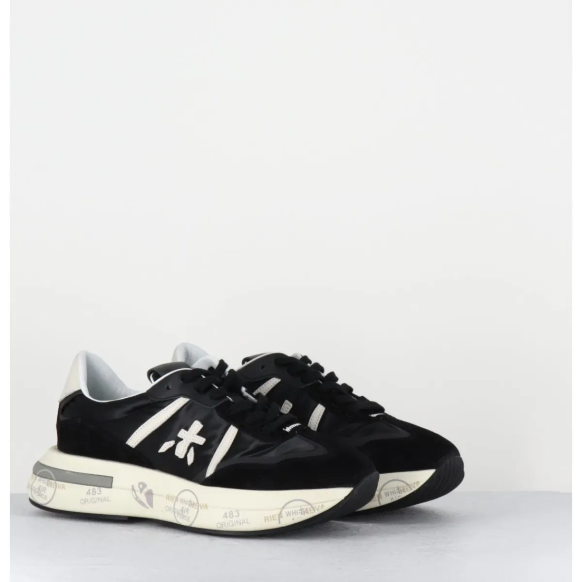 New PREMIATA Sneakers ultra légère cuir & toile nylon - CASSIE 6471 NOIR