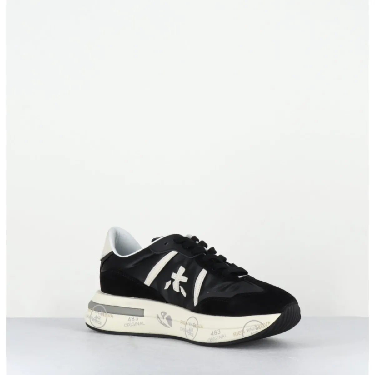 New PREMIATA Sneakers ultra légère cuir & toile nylon - CASSIE 6471 NOIR