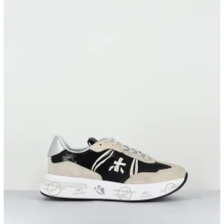 Hot PREMIATA Sneakers ultra légère cuir & toile nylon sequins- CASSIE 6720 NOIR