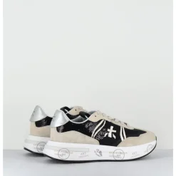 Hot PREMIATA Sneakers ultra légère cuir & toile nylon sequins- CASSIE 6720 NOIR